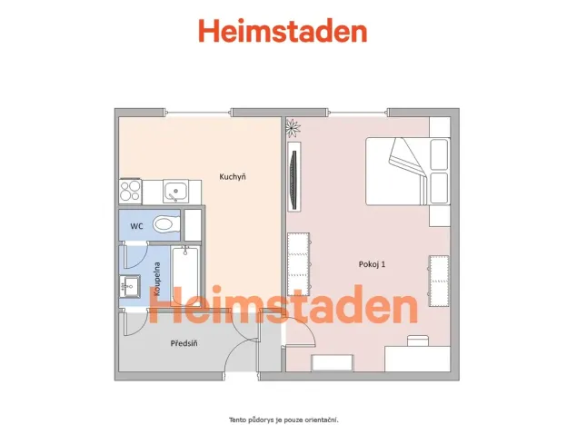 Pronájem bytu 1+1, Ostrava - Poruba, Francouzská, 36 m2