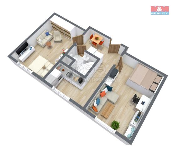 Prodej bytu 2+1, Chomutov, Skalková, 51 m2