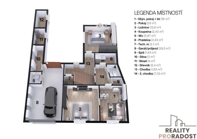 Prodej rodinného domu, Vyškov - Hamiltony, Slovanská, 140 m2