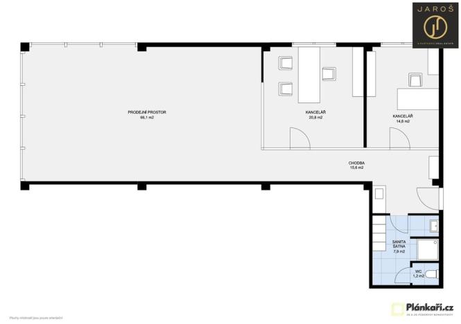 Pronájem kanceláře, Kladno, Americká, 126 m2