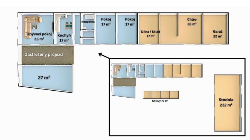 Prodej zemědělské usedlosti, Krašlovice, 118 m2