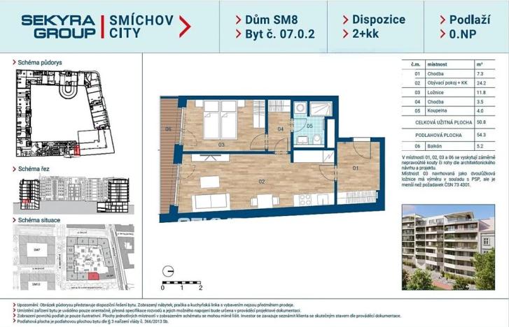 Prodej bytu 2+kk, Praha, Šiklové, 51 m2