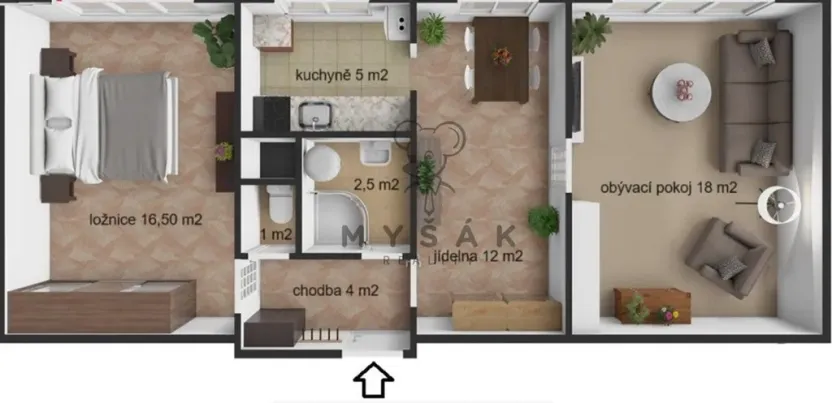 Pronájem bytu 3+kk, Ševětín, Zahradní, 58 m2