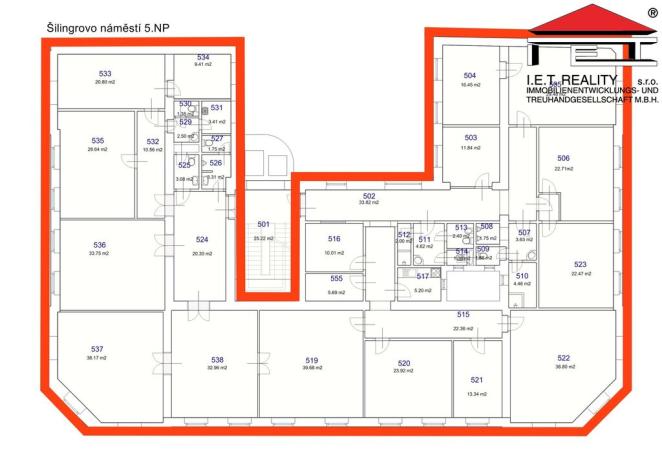 Pronájem kanceláře, Brno - Brno-město, Šilingrovo náměstí, 527 m2