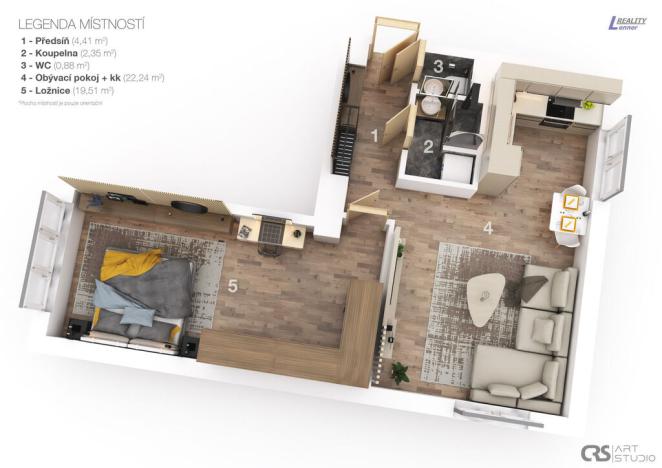 Prodej bytu 2+kk, Hořovice, 1. máje, 54 m2