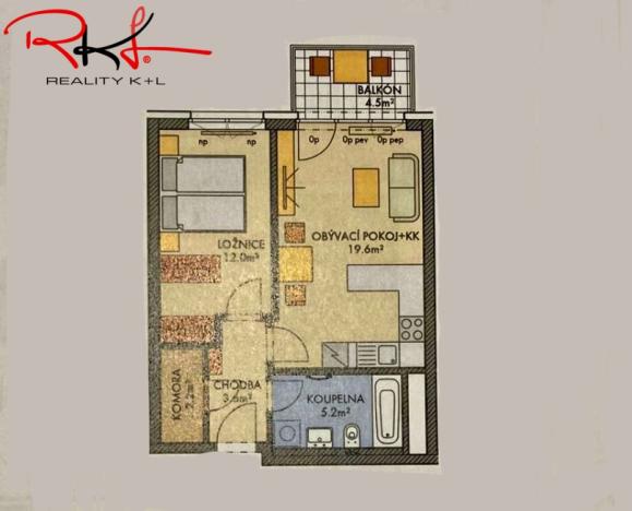 Prodej bytu 2+kk, Praha, Pod Harfou, 45 m2