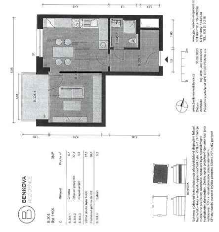 Prodej bytu 2+kk, Praha - Chodov, Benkova, 38 m2