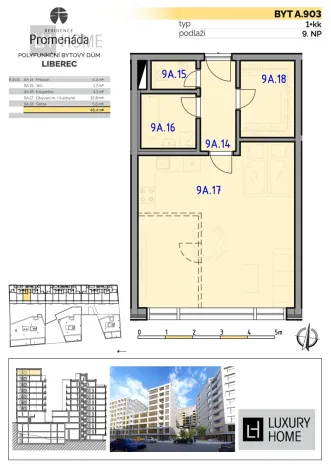 Prodej bytu 1+kk, Liberec, 52 m2