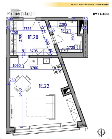 Prodej bytu 1+kk, Liberec, 40 m2