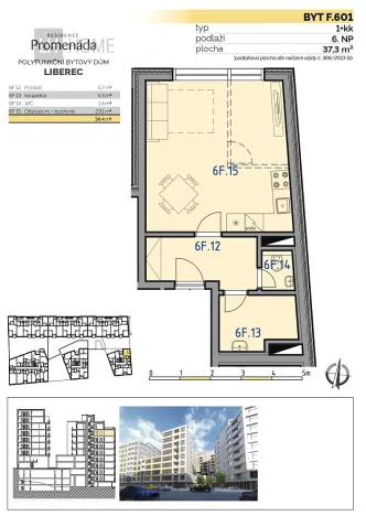 Prodej bytu 1+kk, Liberec, 37 m2