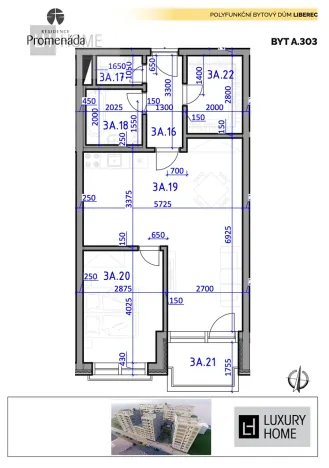 Prodej bytu 2+kk, Liberec, 59 m2