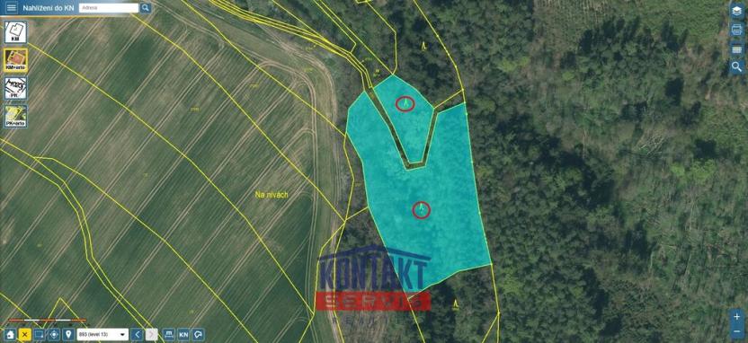 Prodej lesa, Bečice, 23812 m2