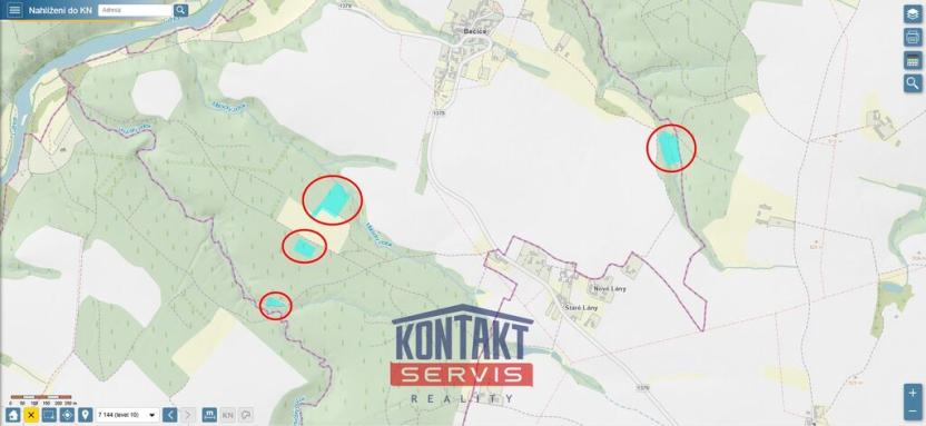 Prodej lesa, Bečice, 23812 m2