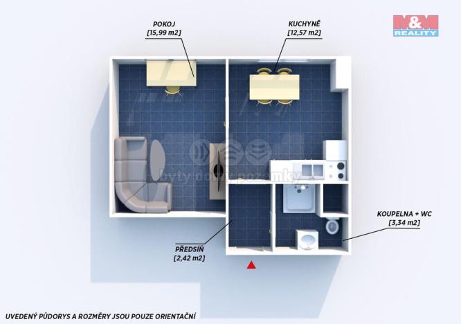 Prodej bytu 1+1, Rokycany - Nové Město, 34 m2