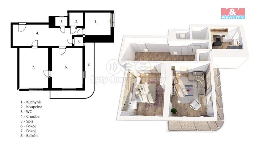 Prodej bytu 2+1, Strážnice, Vinohradská, 69 m2