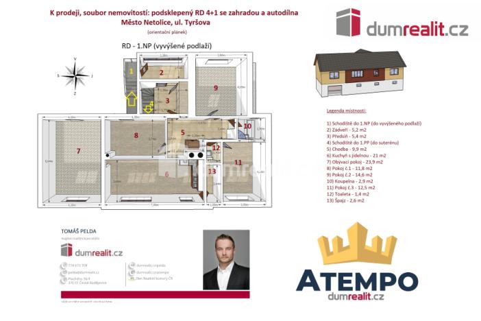 Prodej rodinného domu, Netolice, Tyršova, 321 m2