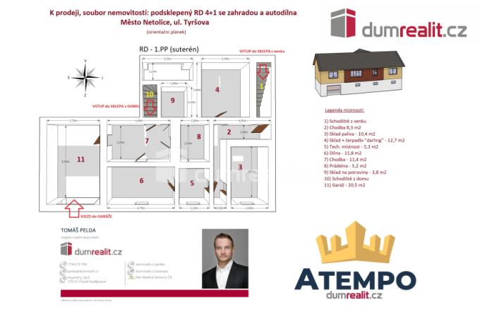 Prodej rodinného domu, Netolice, Tyršova, 321 m2