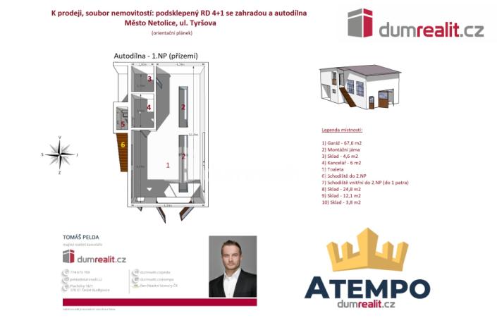 Prodej rodinného domu, Netolice, Tyršova, 321 m2