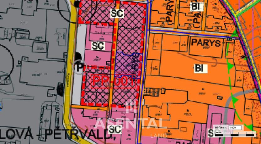 Prodej komerčního pozemku, Petřvald, Rychvaldská, 1045 m2