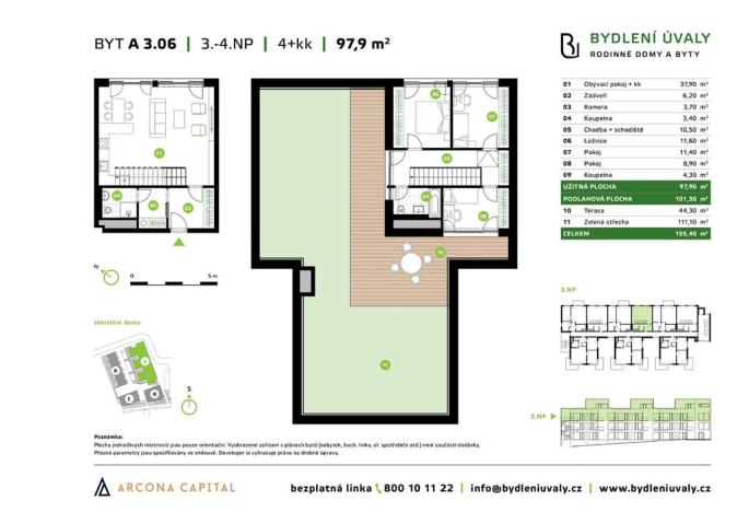 Prodej bytu 4+kk, Úvaly, Škvorecká, 101 m2