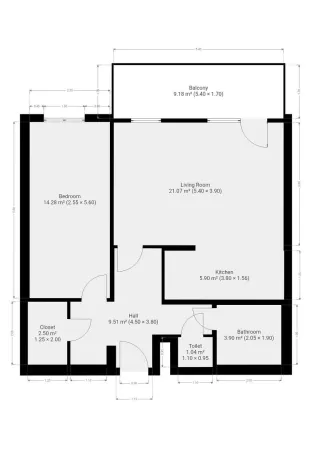 Pronájem bytu 2+kk, Praha - Háje, Stříbrského, 59 m2