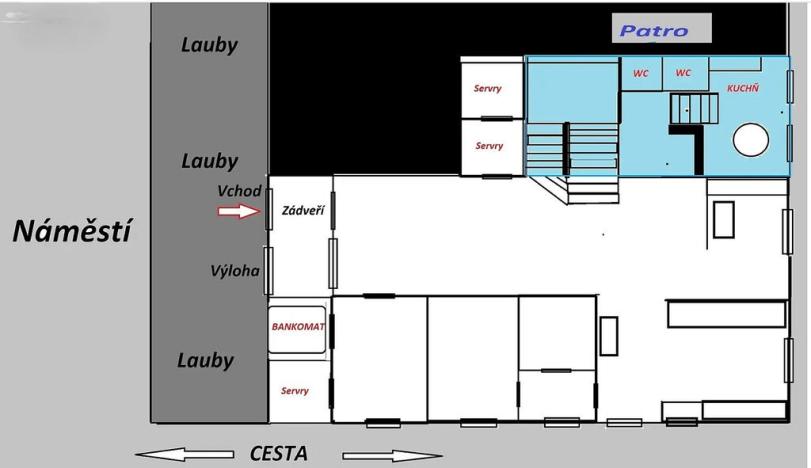 Pronájem obchodního prostoru, Příbor, náměstí Sigmunda Freuda, 153 m2