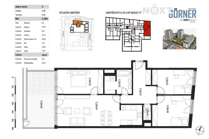 Prodej bytu 4+kk, Plzeň, Nemocniční, 103 m2
