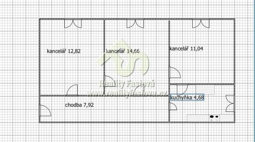 Pronájem kanceláře, Rokycany, 52 m2