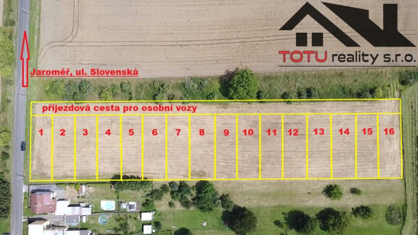 Pronájem zahrady, Jaroměř - Cihelny, 350 m2