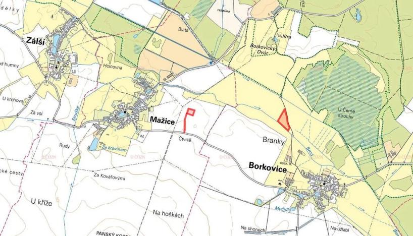 Prodej louky, Borkovice, 19761 m2