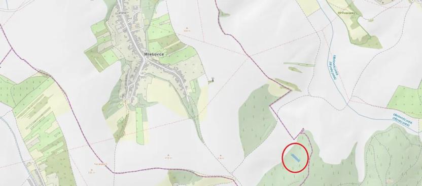 Prodej lesa, Milešovice, 1351 m2
