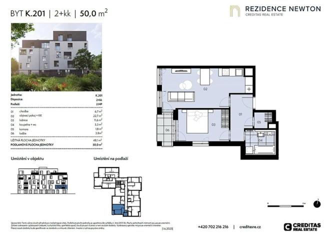 Prodej bytu 2+kk, Praha - Kobylisy, Vršní, 48 m2