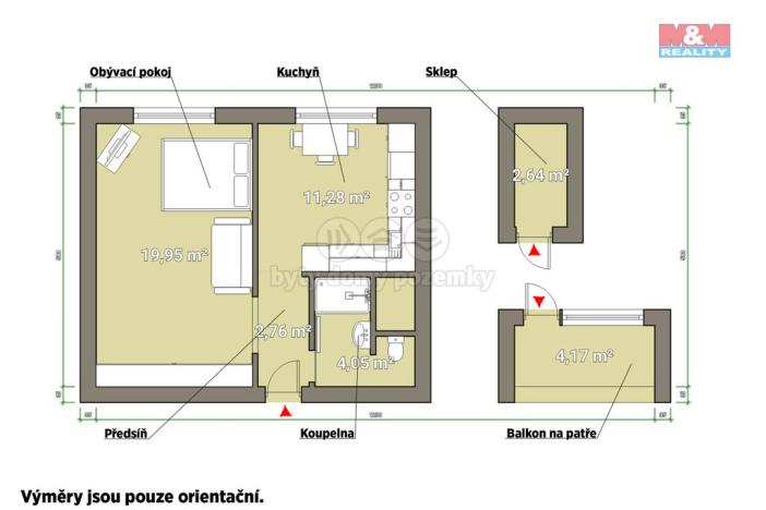 Pronájem bytu 1+1, Žihle, 39 m2