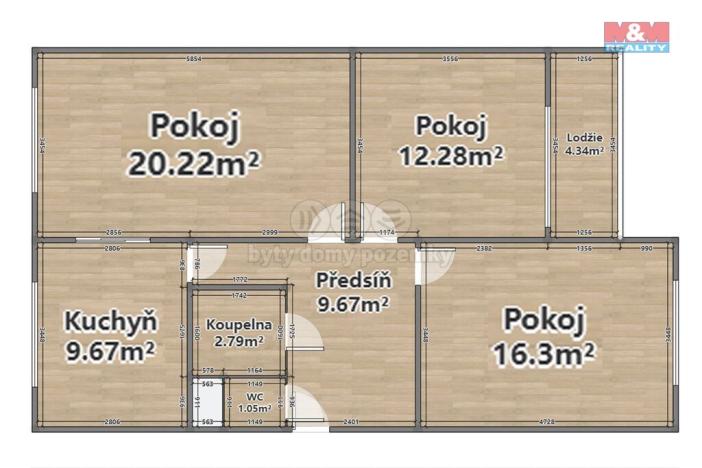 Prodej bytu 3+1, Strašice, 71 m2