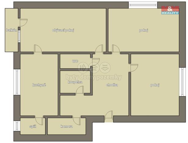 Prodej bytu 3+1, Pacov, Ferd. Pakosty, 73 m2