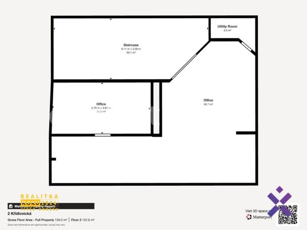 Pronájem kanceláře, Brno, Křídlovická, 80 m2