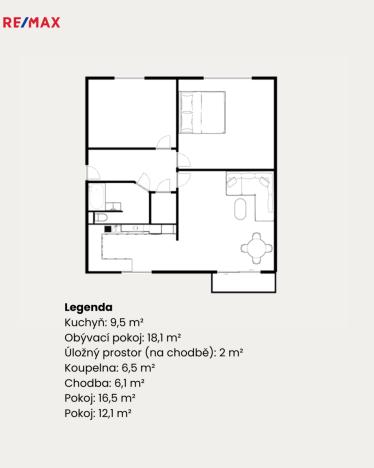 Prodej bytu 3+1, Hradec Králové - Moravské Předměstí, Sekaninova, 74 m2