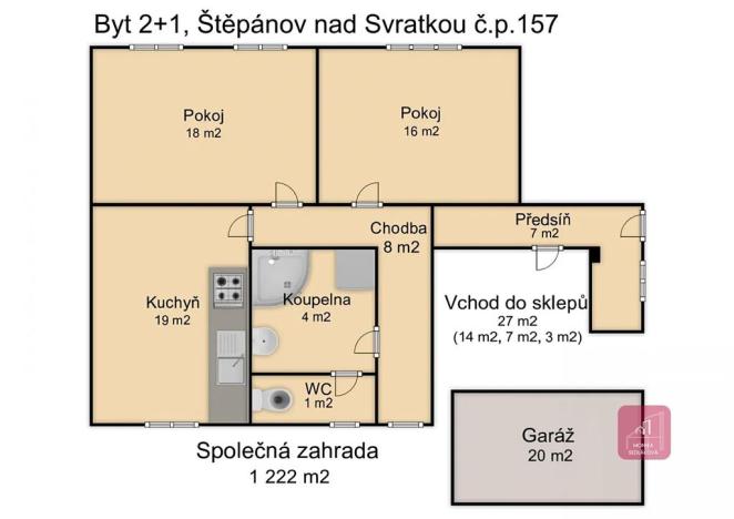 Prodej bytu 2+1, Štěpánov nad Svratkou, 65 m2