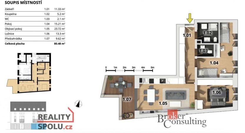 Prodej bytu 3+kk, Český Brod, Prokopa Velikého, 71 m2