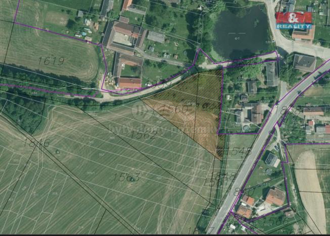 Prodej pozemku pro bydlení, Borovany - Vrcov, 1496 m2