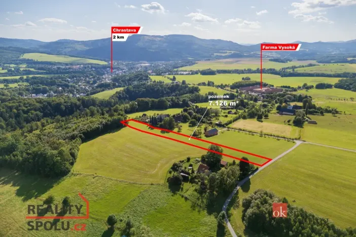 Prodej louky, Chrastava - Horní Chrastava, Frýdlantská, 7126 m2