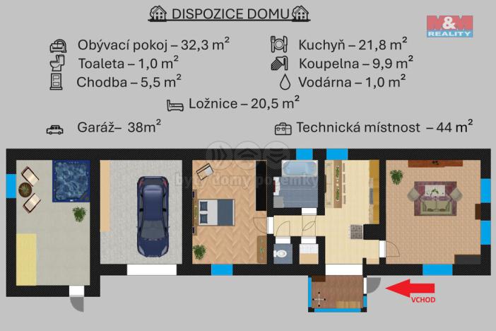 Prodej rodinného domu, Rašovice - Jindice, 92 m2