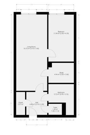 Pronájem bytu 2+kk, Praha - Kyje, Za černým mostem, 58 m2