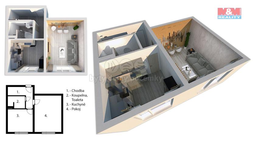 Prodej bytu 1+1, Trutnov - Dolní Předměstí, Náchodská, 36 m2