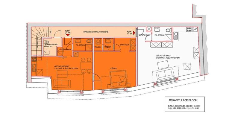 Pronájem bytu 2+kk, Jindřichův Hradec, Husova, 60 m2
