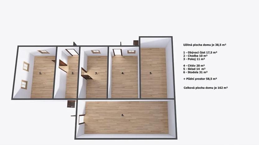 Prodej rodinného domu, Údrnice, 38 m2
