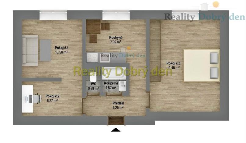 Pronájem bytu 2+1, Opava, Hany Kvapilové, 52 m2