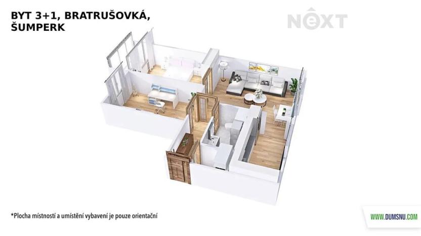 Prodej bytu 3+1, Šumperk, Bratrušovská, 68 m2