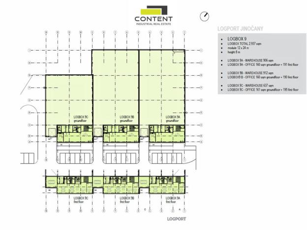 Pronájem výrobních prostor, Jinočany, Hlavní, 1250 m2