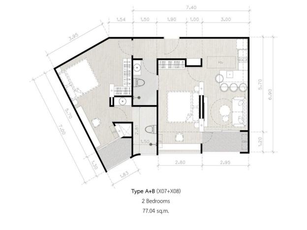 Prodej apartmánu, Pattaya, 45 m2